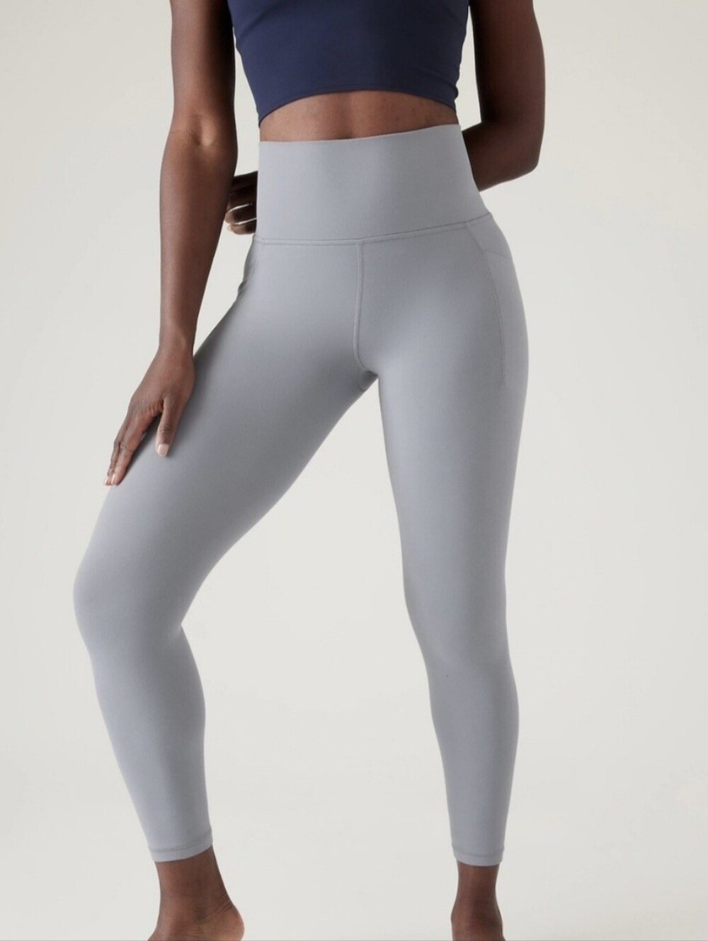 Athleta Light Gray High-Waist Active Leggings